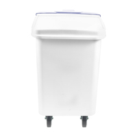 Chariot de stockage d'ingrédients secs de qualité alimentaire sur roues, grande capacité, bac à riz, conteneur à farine avec couvercle transparent