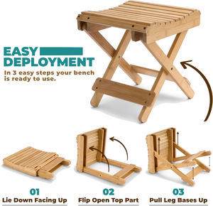 Современный бамбуковый водонепроницаемый стул для ванной комнаты - Product Image 4