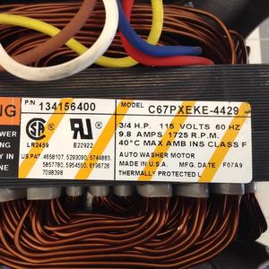 Moteur de machine à laver 134156400 3/4 HP 115V 60Hz Type automatique Économie d'énergie Boîtier en plastique gris argenté - Product Image 2