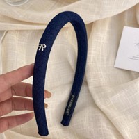 Serre-tête en velours fait main avec nœuds, style coréen rétro, polyvalent, doux, accessoire capillaire 2025, simple, unique, haut de gamme