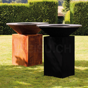 Ensemble barbecue en acier corten MEISU.CH pour camping / Barbecue extérieur au charbon de bois / <span class=keywords><strong>Table</strong></span> de barbecue en métal avec foyer - Product Image 5