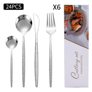 Set di Posate Portoghesi in Acciaio Inox 24 Pezzi per Hotel e Cucina Occidentale - Set Regalo con Coltello da Bistecca, Forchetta e Cucchiaio - Product Image 3