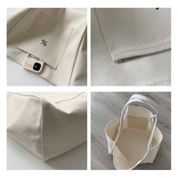 Sac fourre-tout en toile de coton personnalisé, toile lisse pour impression de logo clair, poche avant, durable, lavable, pour le travail et les voyages