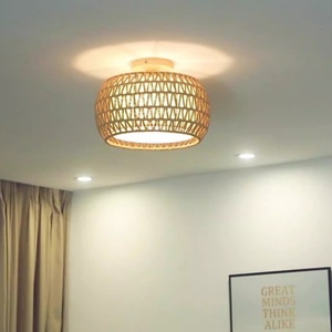 Retro Handmade Rattan Art Chandelier Indoor Restaurant Dining Room <b>Hanging</b> Pendant <b>Light</b> for Living Room - Product Image 2