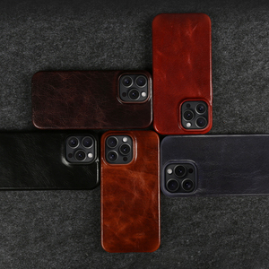 Custodia per telefono in vera pelle con cera d'olio di Design Vintage di lusso Custom custodia per Iphone cellulare antiurto per Iphone 16 15 14 Pro <span class=keywords><strong>Max</strong></span> - Product Image 4