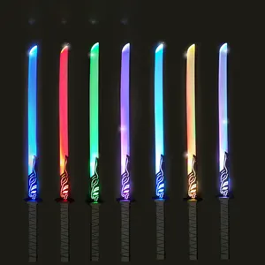 Hot Selling Children Luminous Sword Toys Kids Samurai Light up Sword LED Flashing with Sound