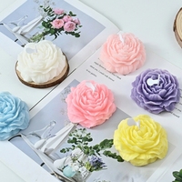 Miniatuur pioenroosvormige geurkaars van sojawas, meerkleurig, op maat gemaakte geur, bloemenwas kaars, bruidsmeisjes cadeau, feestversiering