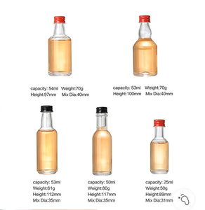 Bouteilles miniatures en verre transparent pour spiritueux, différents styles, bouteilles d'échantillons de spiritueux, bouteilles vides avec bouchon en aluminium, fabricant de bouteilles pour boissons - Product Image 3
