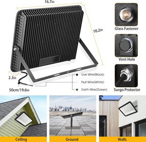 12V 24V AC 100-277V IP65 SMD Super Bright Flood <b>Light</b> Led Outdoor 30W-300W Dimmable - Product Image 2
