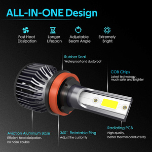 80W Super Heldere H4 Led Koplamp 8000lm S2 Led Koplamp H7 Auto Verlichting Auto Led H7 Lamp