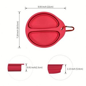 Bols carrés pliables pour animaux de compagnie en silicone de qualité alimentaire, écologiques, compatibles lave-vaisselle, portables, pliables, pour les voyages, pour la nourriture pour chiens - Product Image 4