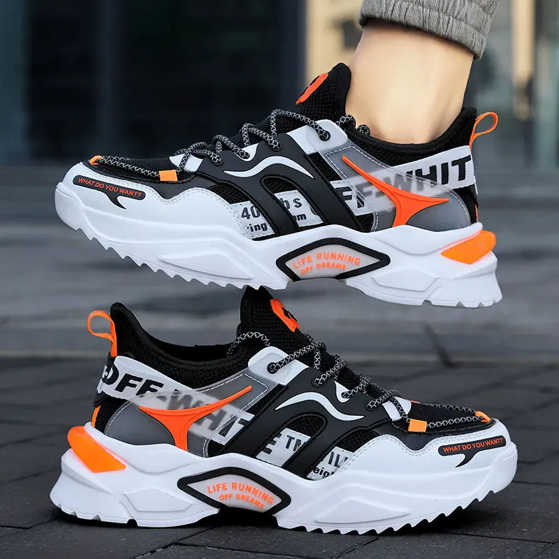 Diamond Sport OEM new design fashion luminous lace up mens running footwear casual shoes sneakers for men