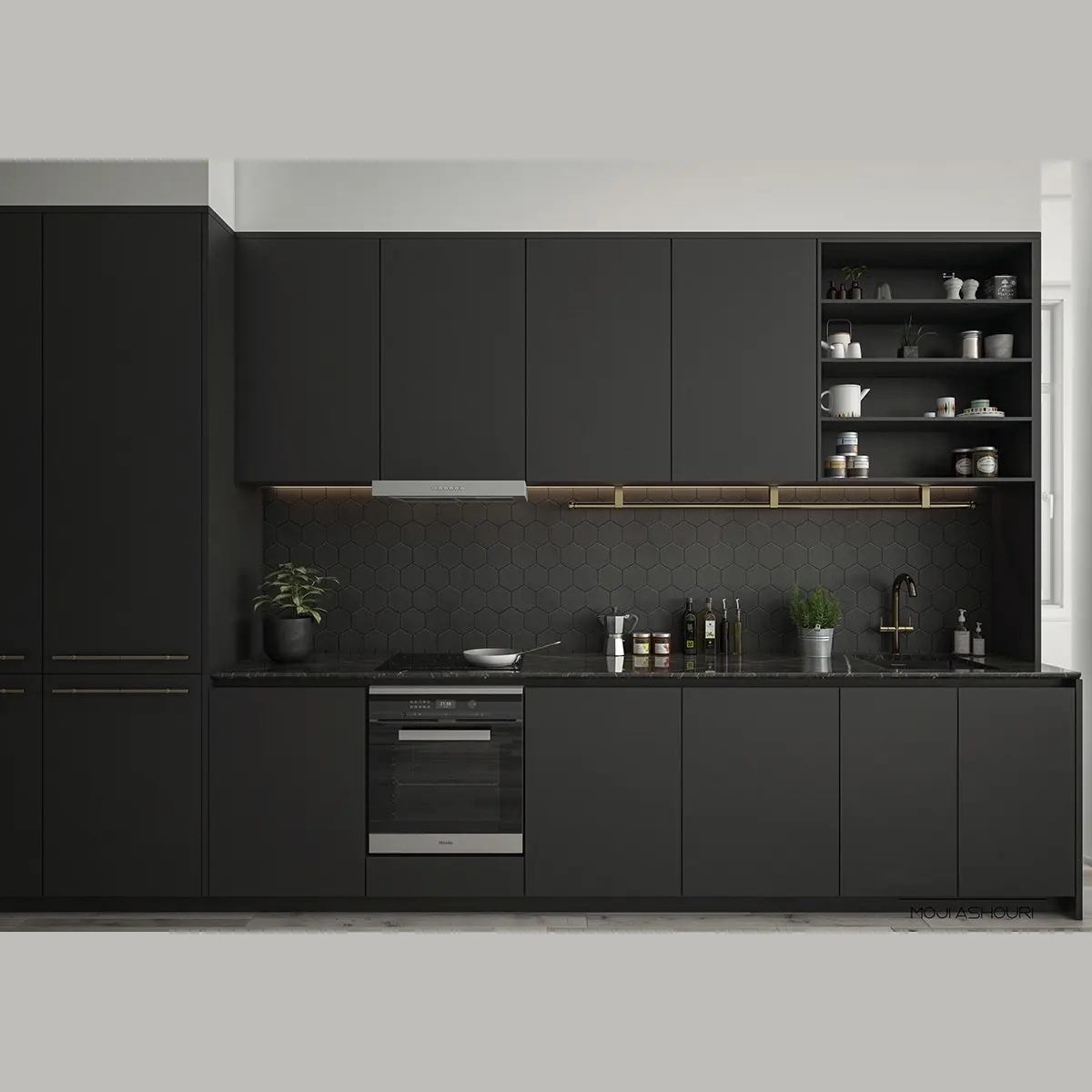 Modern luxury solid wood designs modular kitchen cabinets furniture foshan manufacturers