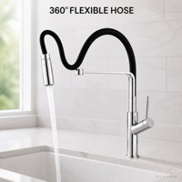 Robinet de cuisine extractible en laiton GEASAM, à monocommande, cartouche céramique, finition chromée, pour distributeur