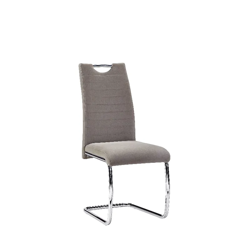 Furnitur rumah desain Modern, kursi makan kulit Bentuk Z dengan chromed