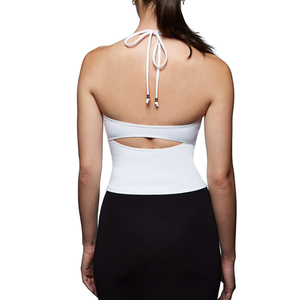 Top Corto Sexy Personalizado para Mujer con Cuello Halter, Espalda Descubierta, Lazos en la Espalda, Corte Ajustado, Elástico, Estilo Y2K, Ropa de Calle para Salir de Fiesta - Product Image 3
