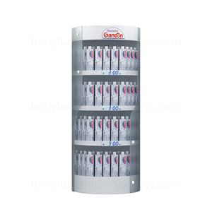 Exhibidor de Piso Metálico Semicircular con Estantes para Agua Embotellada y Bebidas, Exhibidor de Supermercado para Minoristas - Product Image 3