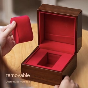 Professionale nuova fodera di velluto Premium scatola di legno di flanella di legno di lusso legno flanella scatola di orologio in legno massiccio per gli uomini - Product Image 6