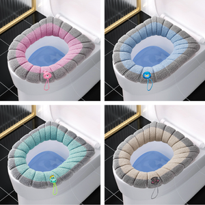 Siège de toilette hiver chaud toilette salle de bain coussin pour enfants coussin avec poignée plus épais doux lavable Closestool accessoires plus chauds - Product Image 4