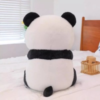 OEM Maßgefertigtes Niedliches Panda-Plüschtier mit Bambus-Milchtee-Becher Weicher Flauschiger Schwarz-Weißer Bär Stofftier Geschenk für Panda-Liebhaber