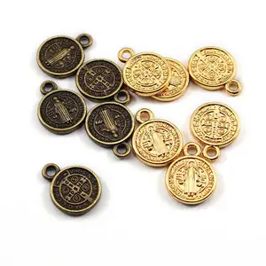Ювелирные изделия JS1319 от католицизма, серебряные, золотые, Бронзовые Подвески в виде медали Святого Бенедикта