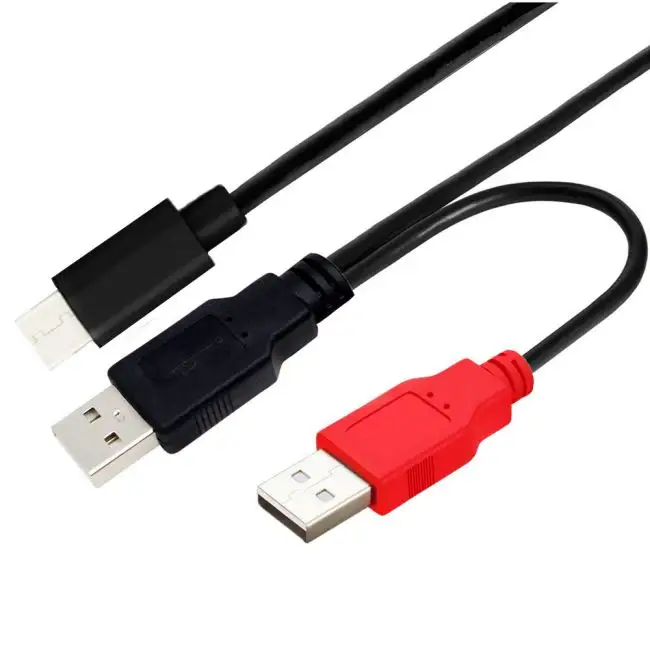 Power & dữ liệu Combo 2-in-1 20cm USB để USB & USB C Splitter cáp để sạc và chuyển Splitter Cáp
