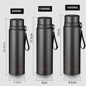 Double Stainless Steel Vacuum <b>Flask</b> With Filter Large Capacity Portable Sport Thermos Mug <b>Coffee</b> Tea Tumbler 1000ml/1600ml - Product Image 2