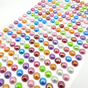 Pegatinas de diamante acrílico para niños, 4,6,8mm, Perla de Color sólido, cristales coloridos, pegatinas decorativas DIY - Product Image 6
