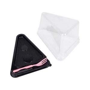 Bán buôn nhựa dùng một lần tam giác lát bánh hộp với ngã ba sinh nhật nhỏ pho mát bánh lát Hộp bao bì - Product Image 4