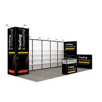 Mur d'exposition en aluminium 10x20 pleine couleur avec tissu polyester, portable et facile à assembler pour salons professionnels et foires
