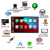 13.1 pouces Double Din autoradio 2 Din Android autoradio lecteur MP5 Autoradio Audio voiture lecteur DVD Navigation & Gps Carplay