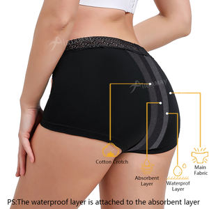 Braguitas Menstruales de Encaje, Flujo Abundante, Algodón Orgánico, 4 Capas, <span class=keywords><strong>Bombacha</strong></span> Menstrual, Estilo Boyleg - Product Image 2