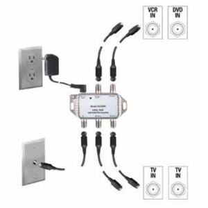 Bán Chạy Từ Nhà Máy Bộ Khuếch Đại Tín Hiệu UHF/VHF/FM Tăng Cường 4 Chiều TV Và FM Trong Nhà 10dB - Product Image 4