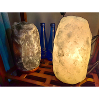 Lampe de Sel Rose de l'Himalaya à Forme Naturelle avec Base en Bois et Variateur d'Intensité, Veilleuse Décorative pour la Maison - Offre Spéciale