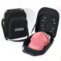 Sac de rangement pour casquettes avec logo personnalisé, poignée de transport et bandoulière, facile à transporter, organiseur de casquettes de baseball pour 6 casquettes