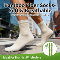 Nouvelle Arrivée Chaussettes en Coton Bambou Écologiques Anti-humidité avec Design de Revers pour le Marché Américain