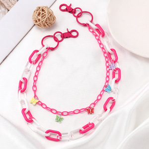 Colorful Resin Butterfly Pendant Acrylic <b>Chain</b> Double Layer <b>Waist</b> <b>Chain</b> For Daily Wear - Product Image 4