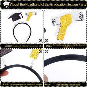 Nueva Diadema y Horquilla para el Cabello con Temática de Graduación, Decoración para Fiestas, Accesorios para Fotos, Diadema con Gorro de Graduación - Product Image 5