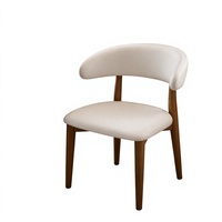 Chaise de salle à manger nordique en bois massif avec dossier enveloppant et rembourrage doux, mobilier de qualité commerciale pour restaurants et hôtels