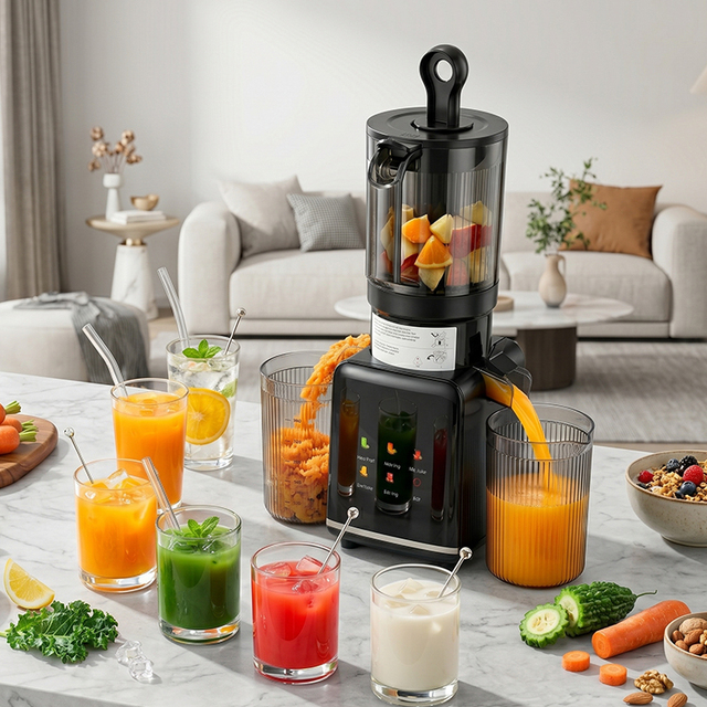 Electric Vegetables Fruit Big Mouth Cold Press Juicer Masticating Slow Juicer Household Licuadora Easy Clean High Juice Yield
