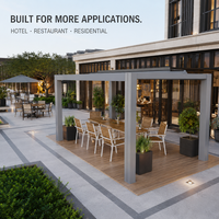 Gazebo en aluminium fermé avec pavillon en aluminium à côtés ouverts et configuration personnalisée pour les projets de terrasses et de jardins extérieurs
