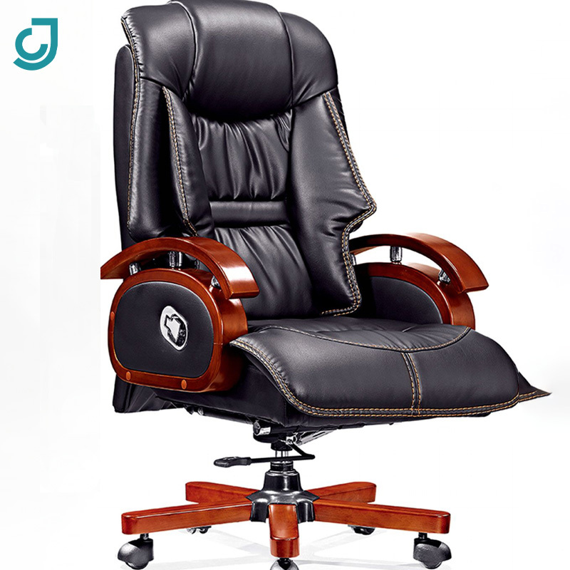Adjustable Brown Leather Executive Office Chair