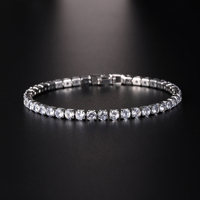 Bracelet de tennis dégradé en acier inoxydable 4 mm avec zircone cubique rose et bleu pour couples