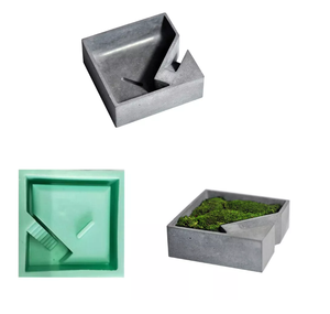 2020 Hot stampo in Silicone quadrato in <span class=keywords><strong>cemento</strong></span> con scale fiore Desktop muschio Bonsai <span class=keywords><strong>cemento</strong></span> vaso stampo - Product Image 5