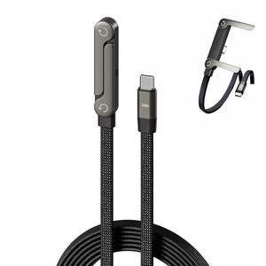 Support invisible 2-en-1 avec câble de charge USB-C réglable multi-angle (1,5 m) et charge rapide 240W pour smartphones - Product Image 1