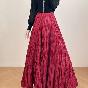 กระโปรงพลีททรงเอไลน์สีขาวแบบมีจีบระบาย คุณภาพสูง แฟชั่นลำลองสำหรับผู้หญิง - Product Image 2