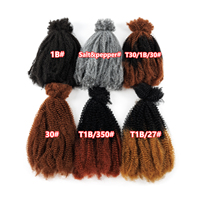 Cheveux à tresser au crochet 4C Afro Kinky de 24 pouces, mélange de cheveux humains 50g, vente en gros Anna Factory, cheveux en vrac mélangés, 6 couleurs disponibles