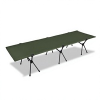 Lit de camping réglable en alliage d'aluminium, pliable et portable, pour la pause déjeuner au bureau et le camping en plein air