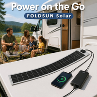 Panneau solaire flexible Foldsun 20W ultra-fin pour surfaces courbes de véhicules spéciaux, taille personnalisable