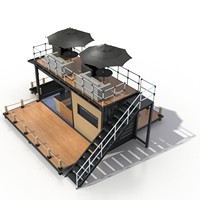 Casa mágica Mejora la cultura del café con nuestro contenedor de 20 pies de dos pisos Cafetería Diseño elegante Solución llave en mano